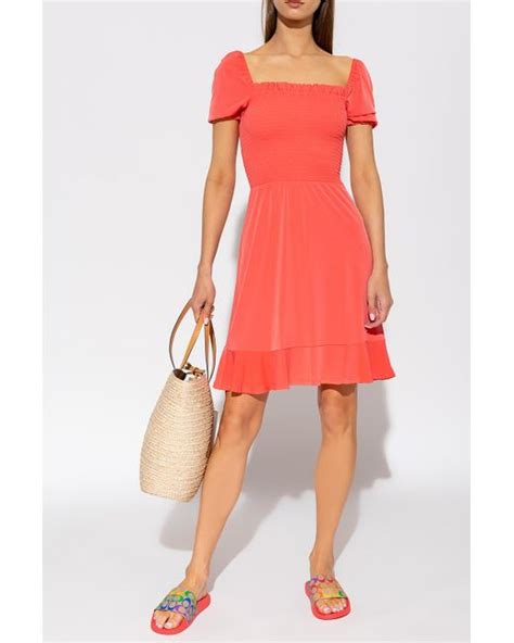 michael kors ruched dress|michael kors red mini dress.